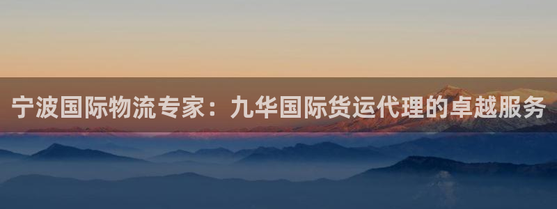 尊龙凯时人生就博官网：宁波国际物流专家：九华国际货运代理